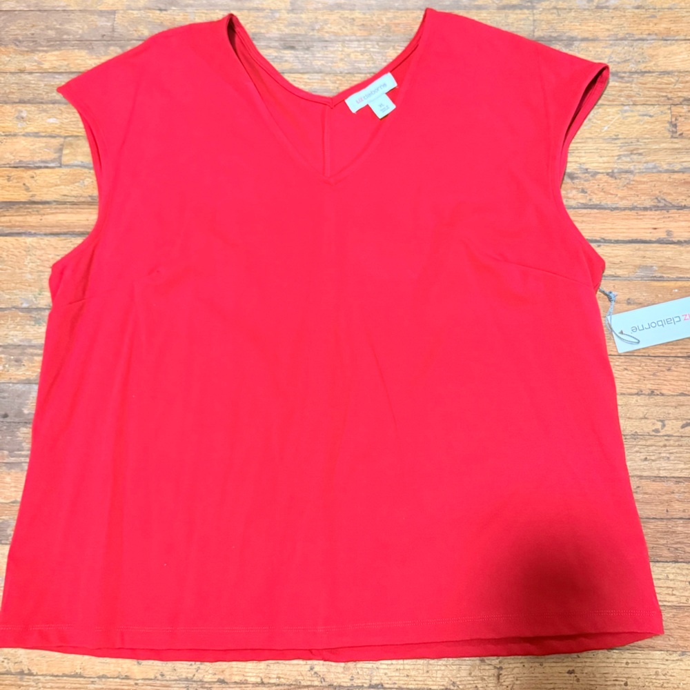 Liz Claiborne Red Sleeveless Top